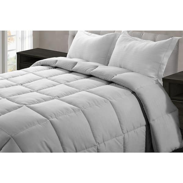 Home Dynamix Jill Light Gray Solid Queen Comforter
