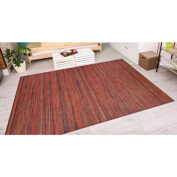 Cape Hinsdale Crimson-Multi 2 ft. x 4 ft. Indoor/Outdoor Area Rug