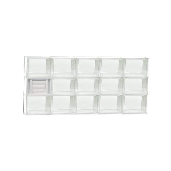 Clearly Secure 38.75 in. x 17.25 in. x 3.125 in. Frameless Clear Glass Block Window with Dryer Vent