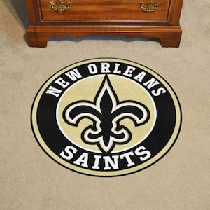 NFL New Orleans Saints Black 2 ft. Round Area Rug