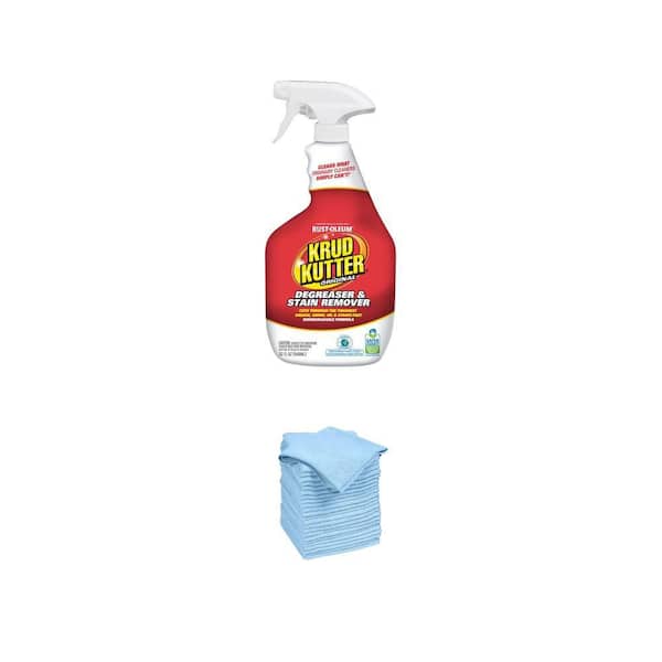 14 in. x 14 in. Microfiber Cloth Towels and 1 Quart Liquid Cleaner Degreaser Combo (24-Pack)