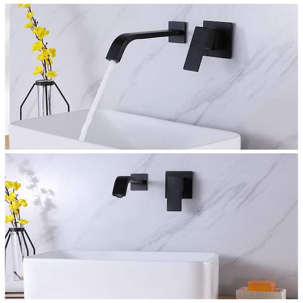 Single-Handle Wall Mounted Bath Faucet in Matte Black