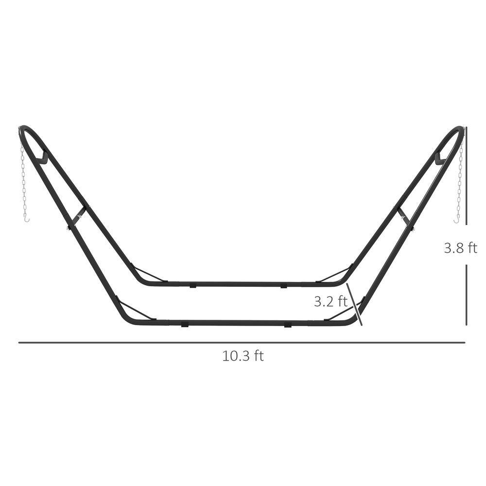 10 ft. Black Metal Arc Hammock Stand
