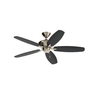 Renew 52 in. Indoor Brushed Stainless Steel Dual Mount Ceiling Fan with Pull Chain