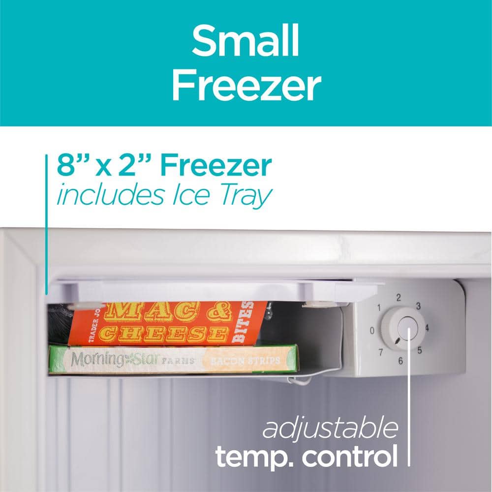 Compact White Energy Star Mini Fridge with Freezer, 1.7 Cu. Ft.