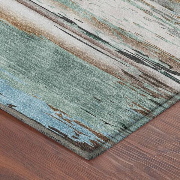 Mayfield Premium Machine Washable Abstract AMF2243 Blue 2 ft. x 3 ft. Accent Rug