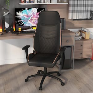 Sem Ergonomic Brown PU Leather Gaming Chair with Diamond Stitching