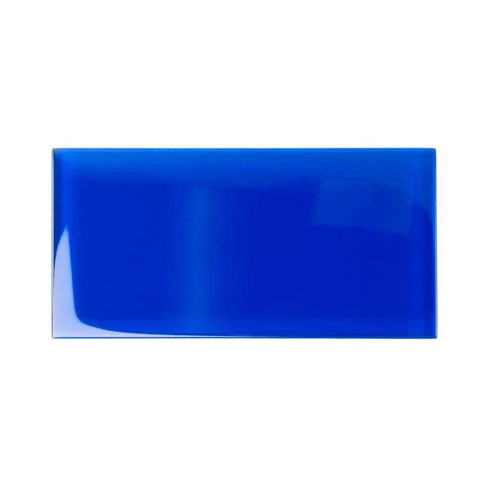 Royal Blue Glossy Glass Subway Wall Tile 3x6 Inch