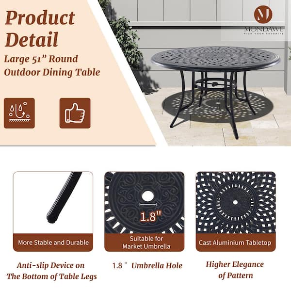 Round outdoor dining discount table for 10