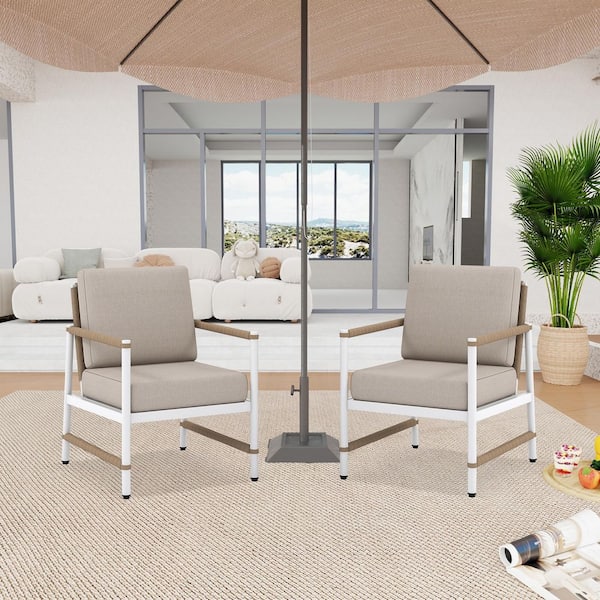 Aluminum Outdoor Couch Sofa with Grey Cushions