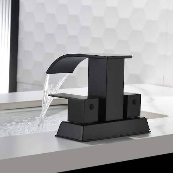 シンバ 　　CELLTER BLACK Mサイズ 4個セット+TKS 4 in. Centerset 2-Handle Bathroom Faucet with Drain Assembly in