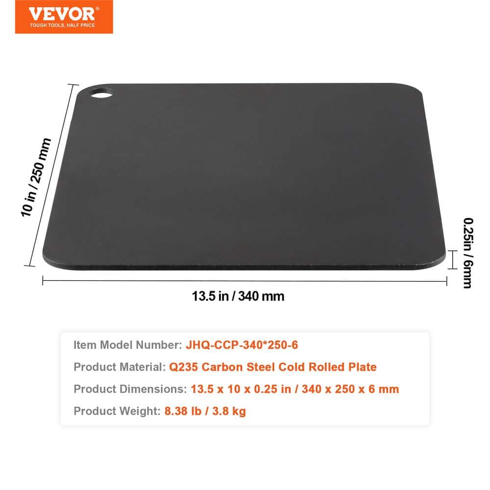 Pre-Seasoned Carbon Steel Pizza Baking Stone, 13.5" x 10"