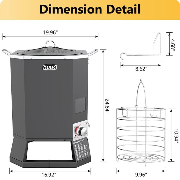 NUUK 27 qt. Outdoor Propane Turkey Fryer with Oil-Free BBQ Smoker