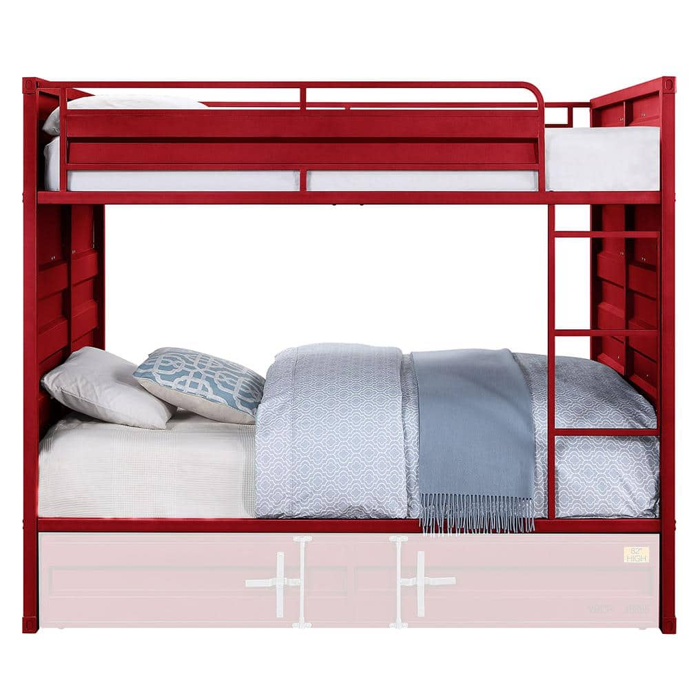 Acme Furniture Cargo Full Over Full Bunk Bed In Red 37915 - The Home Depot