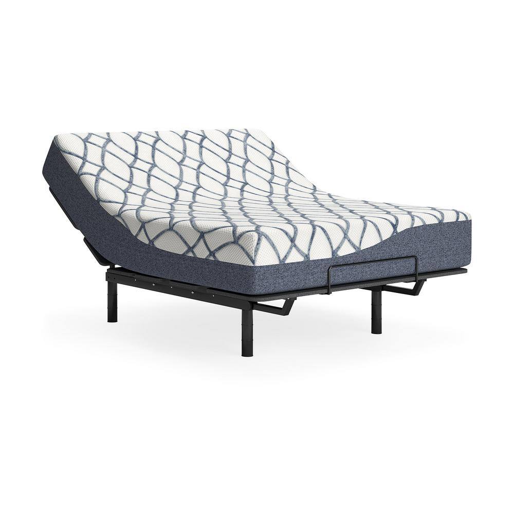 King Blue and White Adjustable Memory Foam Mattress