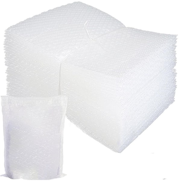 Unbranded 50Pcs Clear Bubble Out Bags 8x10 Inch Recyclable Double Walled Cushioning Pouches for Shipping and Protecting Fragile