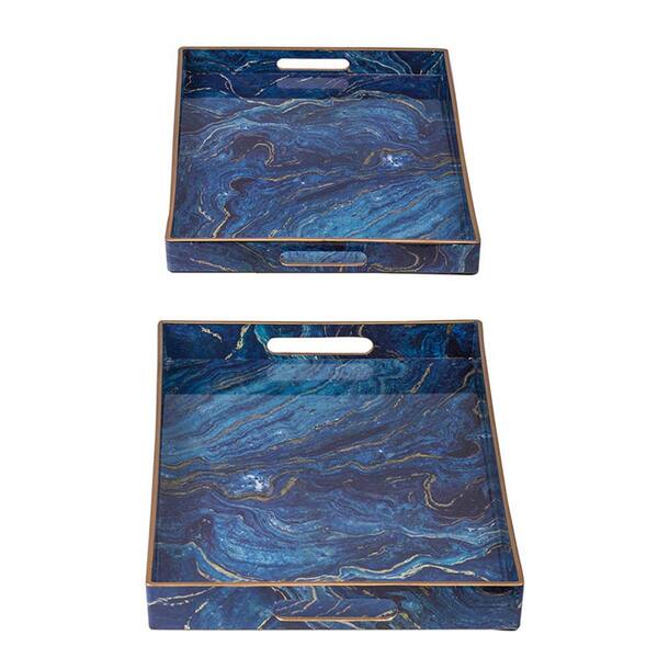 Pacific Connections Navy Blue with White Trim Tray Collection - Shop at  Destry Darr Designs.