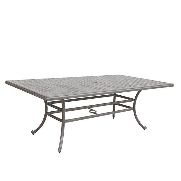 GC GATHERCRAFT Macan 46 in. x 86 in. Cast Aluminum Rectangle Outdoor Dining Table with 2 in. Umbrella Hole
