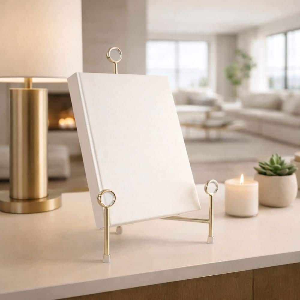 Gold 9 in. x 13 in. Elegant Metal and Acrylic Large Easel Stand price history on PriceWatchPro