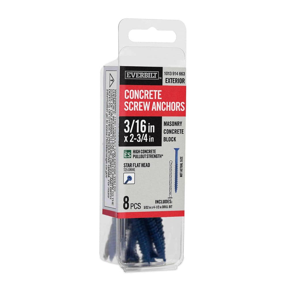 3/16 in. x 2-3/4 in. Star Flat-Head Concrete Anchors Blue (8-Pack) price history on PriceWatchPro