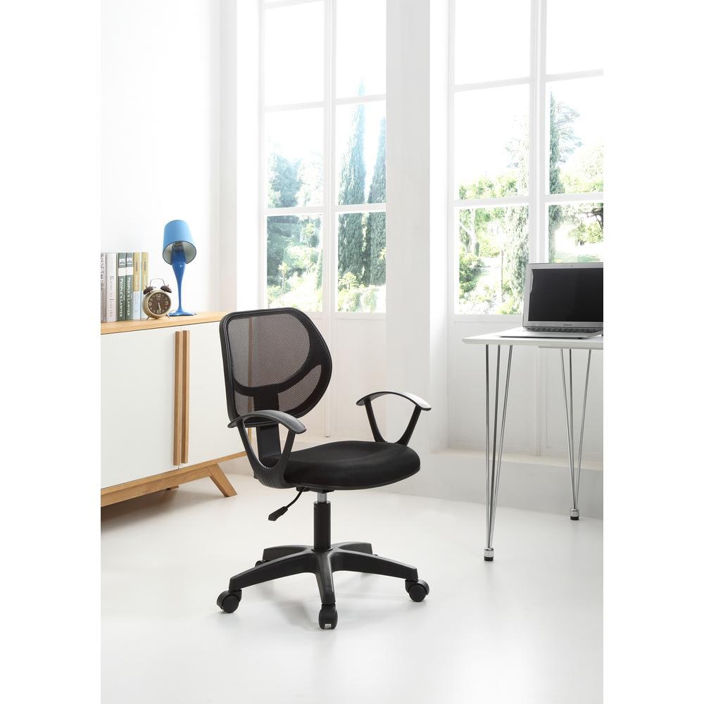 Black Mesh Swivel Task Chair with Adjustable Height
