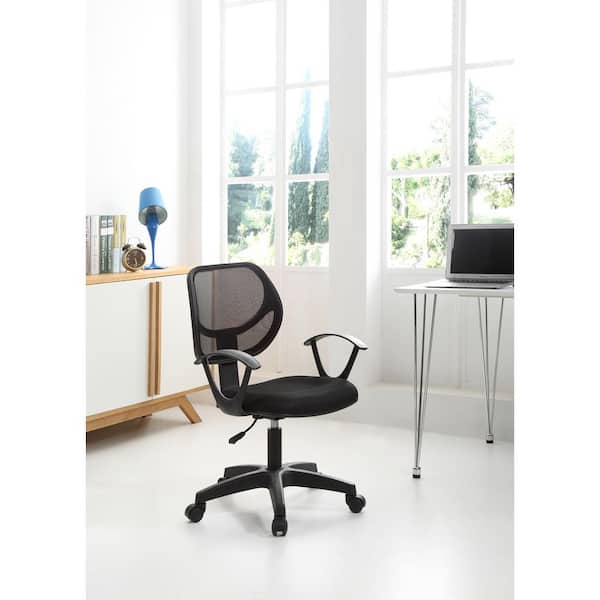 デスクチェア HODEDAH Black Mesh Mid Back Office Chair HI-5006 Black - The Home