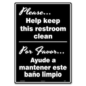 10 in. x 14 in. Keep Restroom Clean Sign Printed on More Durable Longer-Lasting Thicker Styrene Plastic.
