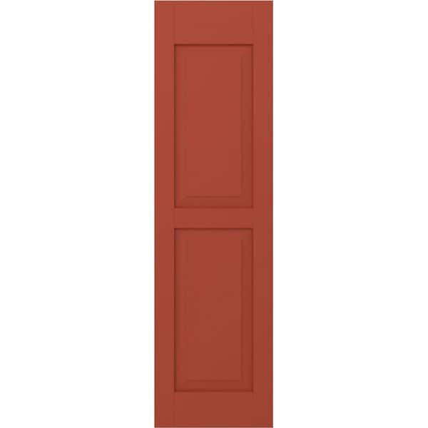 Ekena Millwork 12 in. W x 54 in. H Americraft 2-Equal Raised Panel Exterior Real Wood Shutters Pair in Colorful Leaves