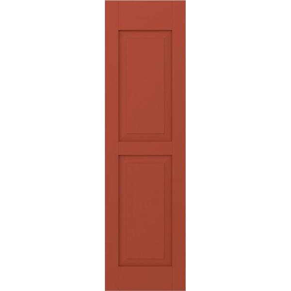 Ekena Millwork 18 in. W x 74 in. H Americraft 2-Equal Raised Panel Exterior Real Wood Shutters Pair in Colorful Leaves