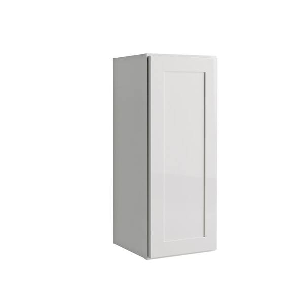 Photo 1 of Courtland r Assembled 12 in. x 30 in. x 12 in. Stock Wall Kitchen Cabinet in Polar White Finish