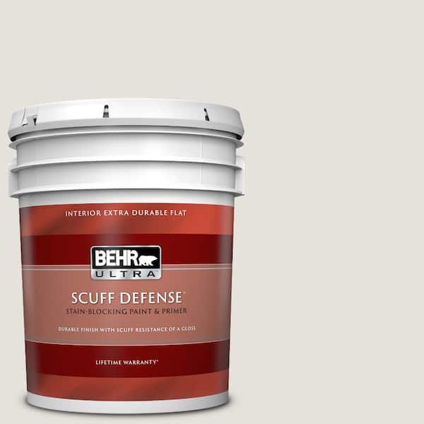 BEHR ULTRA 5 gal. #PPU18-08 Painters White Extra-Durable Flat Interior Paint & Primer