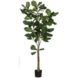 5 ft. Green Artificial Fiddle Leaf Tree in Pot