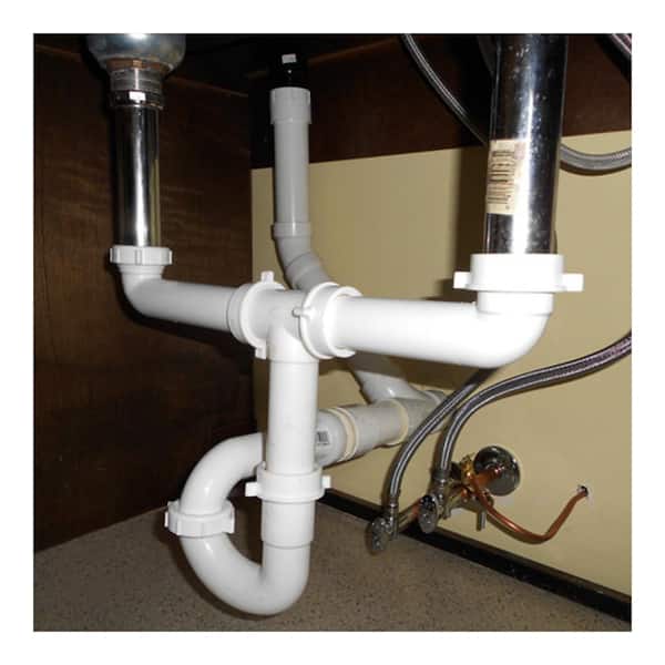 Double Drain Hose Outlet Waste Connector 2-to-1 Dual Washing Machine, Dishwasher