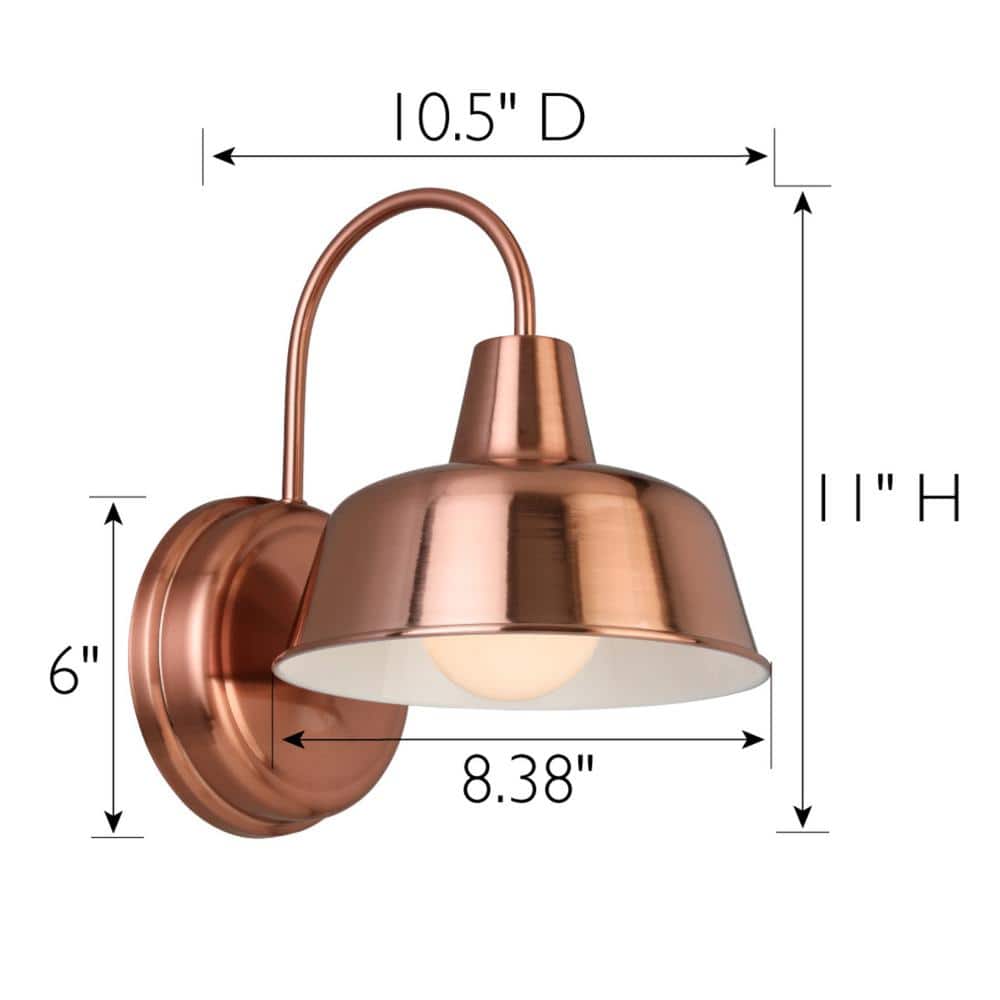 Mason Rustic Copper Bell-Shaped Outdoor Wall Sconce
