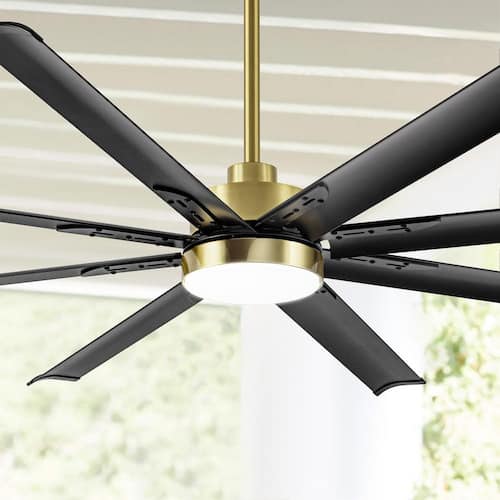 Gabriel 6 ft. Indoor Gold/Black Ceiling Fan with 3-Color-Temperature LED Light with Remote Included Ceiling Fans With Lights