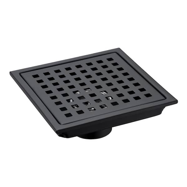 LUXIER 6 in. x 6 in. Stainless Steel Square Shower Drain in Matte
