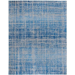 Adirondack Blue/Silver 8 ft. x 10 ft. Solid Area Rug