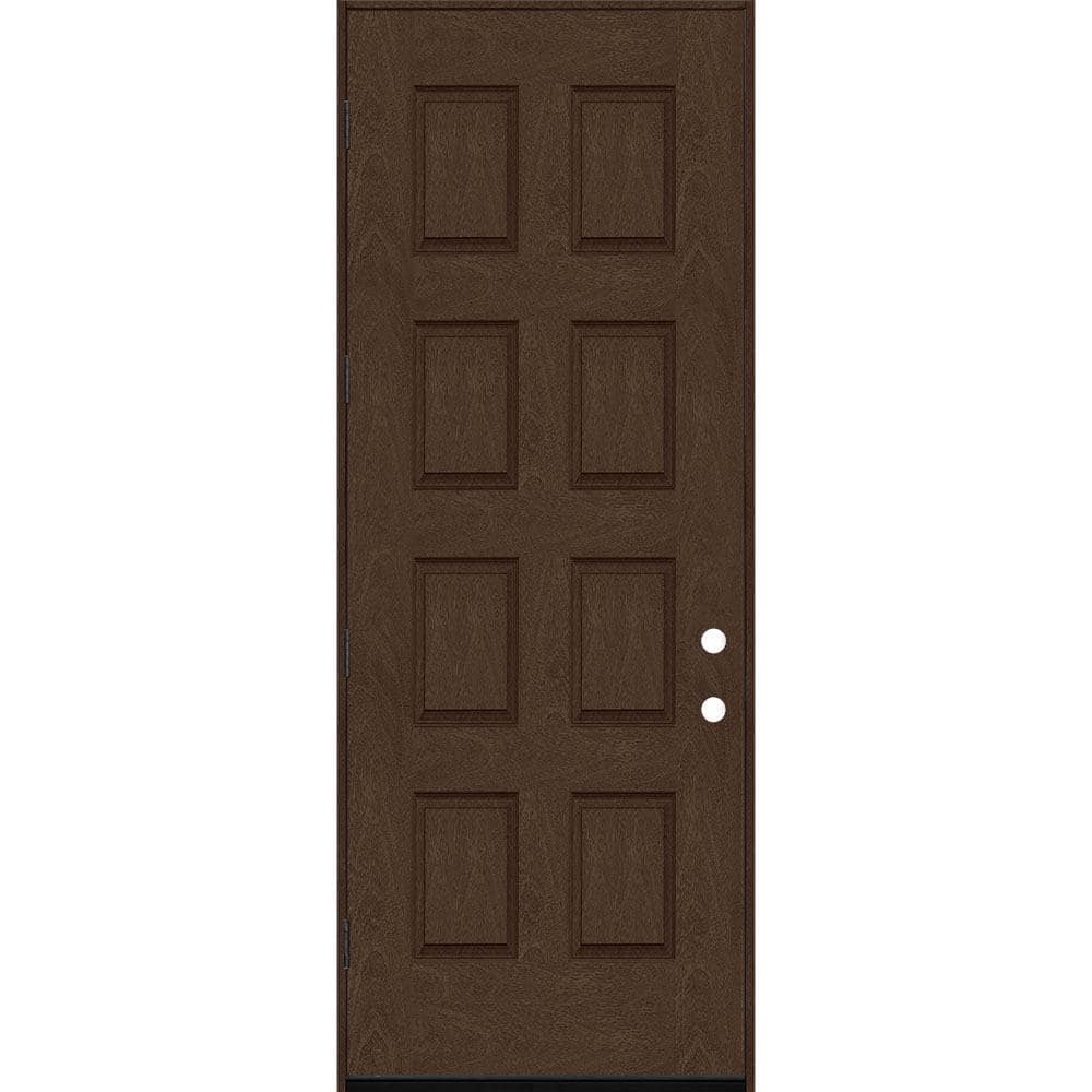 Regency 36 in. x 96 in. 8-Panel RHOS Hickory Stain Mahogany Fiberglass Prehung Front Door price history on PriceWatchPro