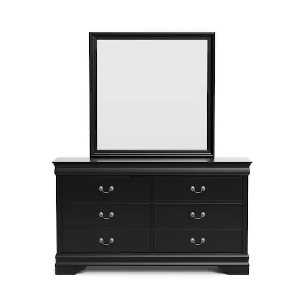 Furniture of America 6-Piece Burkhart Black Wood Queen