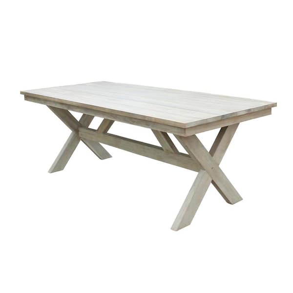 Outsy Santino 83 in. Patio Teak Wood Rectangle Dining Table A10ASANWT