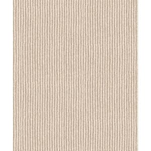 Flora Collection Beige Rope Weave Matte Finish Non-Pasted Vinyl on Non-Woven Wallpaper Roll