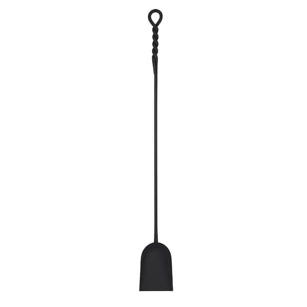 36 in. Tall Black Extra-Long Rope Design Fireplace Shovel