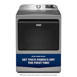 7.4 cu. ft. vented Front Load Electric Dryer in Classic Silver with Extra Power