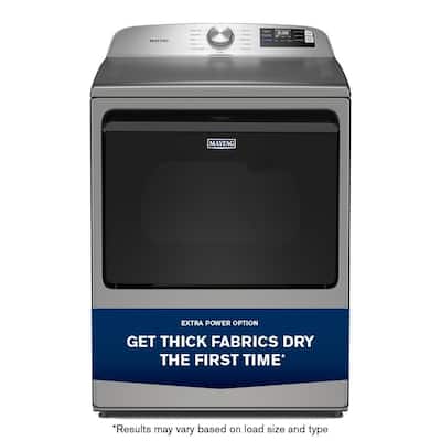 7.4 cu. ft. vented Front Load Electric Dryer in Classic Silver with Extra Power