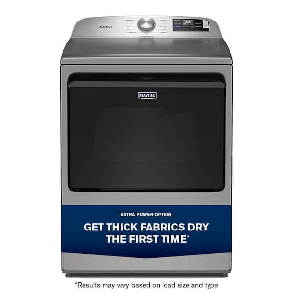 7.4 cu. ft. vented Front Load Electric Dryer in Classic Silver with Extra Power