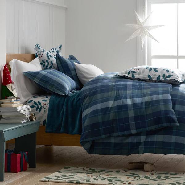 blue flannel duvet