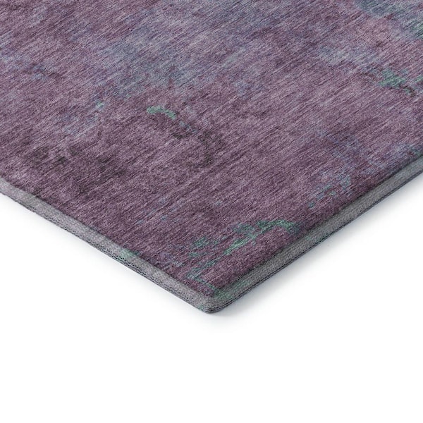 Mayfield Premium Machine Washable Abstract AMF1710 Lavender 5 ft. x 7 ft. 6 in. Area Rug