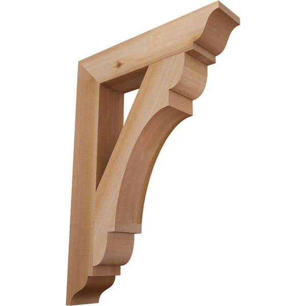 Ekena Millwork 3.5 in. x 28 in. x 20 in. Western Red Cedar Olympic Traditional Smooth Bracket