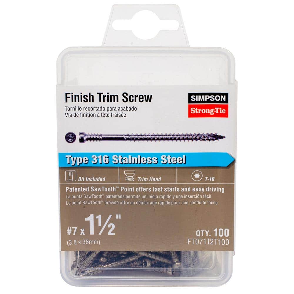 7 x 1-1/2 in. Type 316 Stainless Steel, T10 6-Lobe, Trim Head, Wood Screw (100-Pack) price history on PriceWatchPro