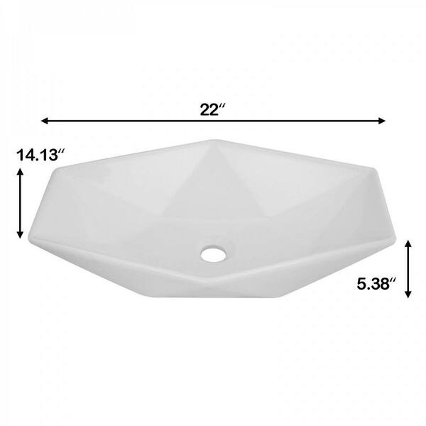 RENOVATORS SUPPLY MANUFACTURING HEXY 22 inches Countertop Vessel Sink ...